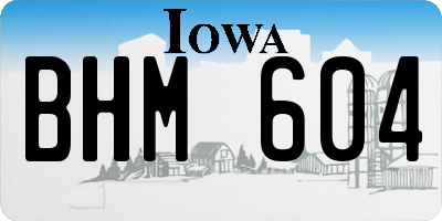 IA license plate BHM604