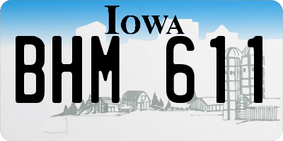 IA license plate BHM611