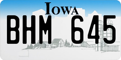 IA license plate BHM645