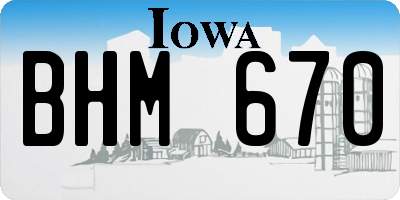 IA license plate BHM670