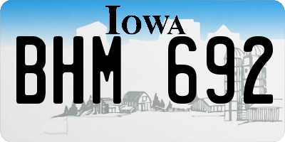 IA license plate BHM692