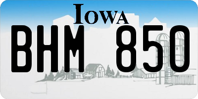 IA license plate BHM850