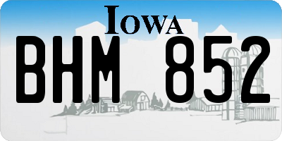 IA license plate BHM852