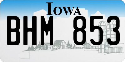 IA license plate BHM853