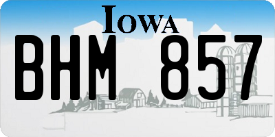 IA license plate BHM857