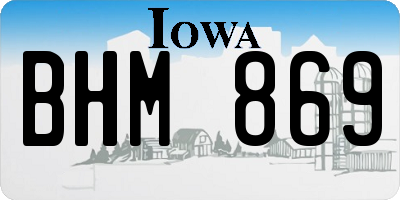 IA license plate BHM869