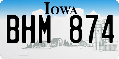 IA license plate BHM874