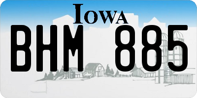 IA license plate BHM885