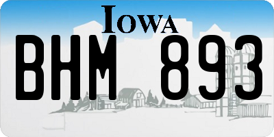 IA license plate BHM893