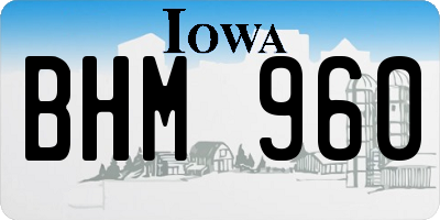 IA license plate BHM960