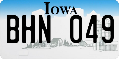 IA license plate BHN049