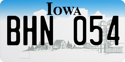 IA license plate BHN054