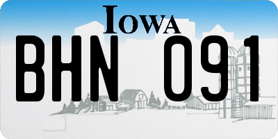 IA license plate BHN091