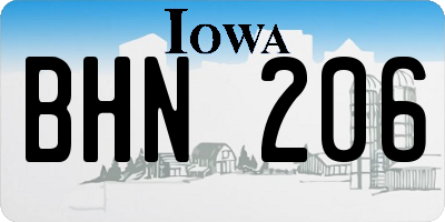 IA license plate BHN206