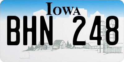 IA license plate BHN248