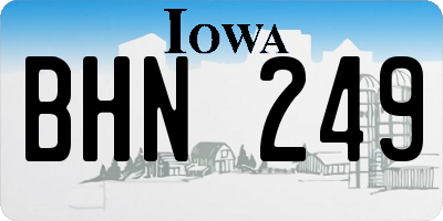 IA license plate BHN249