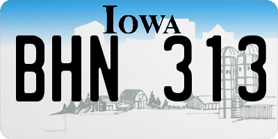 IA license plate BHN313