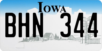 IA license plate BHN344