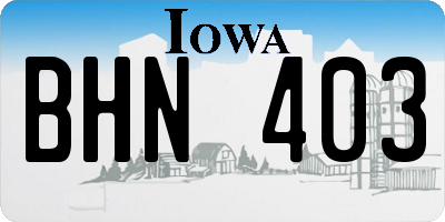 IA license plate BHN403