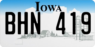 IA license plate BHN419
