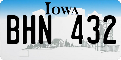 IA license plate BHN432
