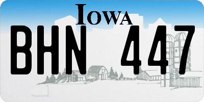 IA license plate BHN447