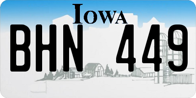 IA license plate BHN449
