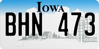 IA license plate BHN473