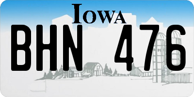 IA license plate BHN476