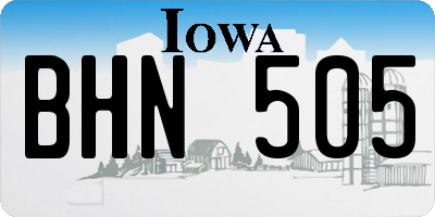 IA license plate BHN505