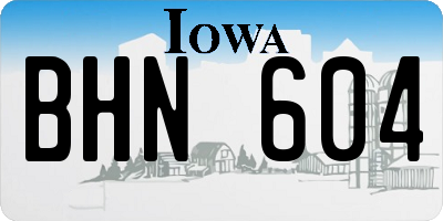 IA license plate BHN604