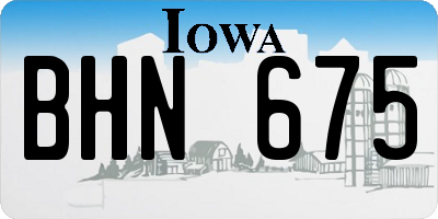 IA license plate BHN675
