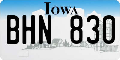 IA license plate BHN830