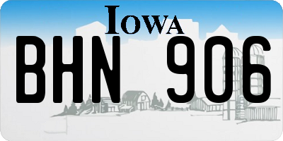 IA license plate BHN906