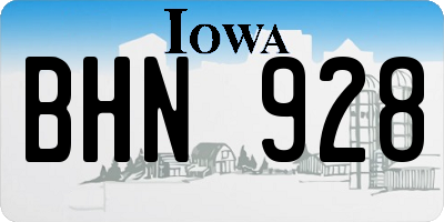 IA license plate BHN928