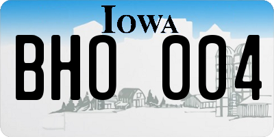 IA license plate BHO004