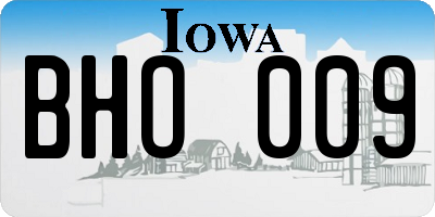 IA license plate BHO009