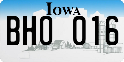 IA license plate BHO016