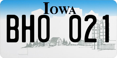 IA license plate BHO021