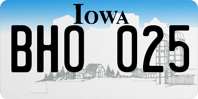 IA license plate BHO025