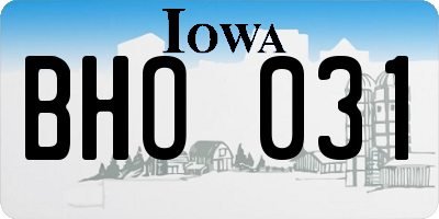 IA license plate BHO031