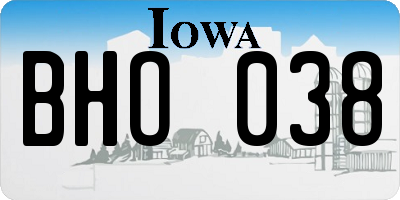IA license plate BHO038