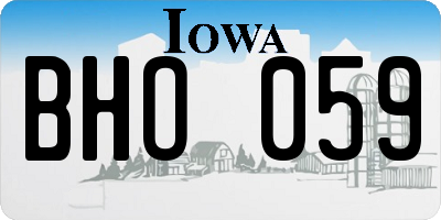 IA license plate BHO059