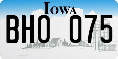 IA license plate BHO075