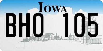 IA license plate BHO105