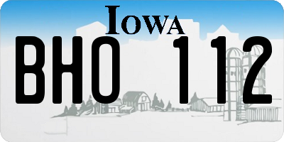 IA license plate BHO112