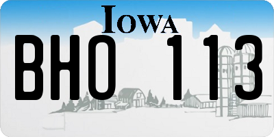 IA license plate BHO113