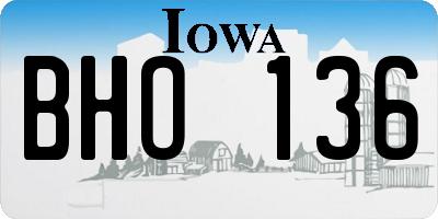 IA license plate BHO136