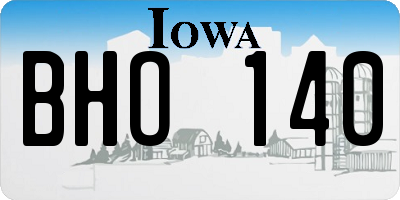 IA license plate BHO140