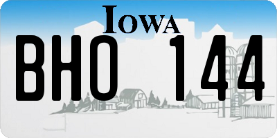 IA license plate BHO144